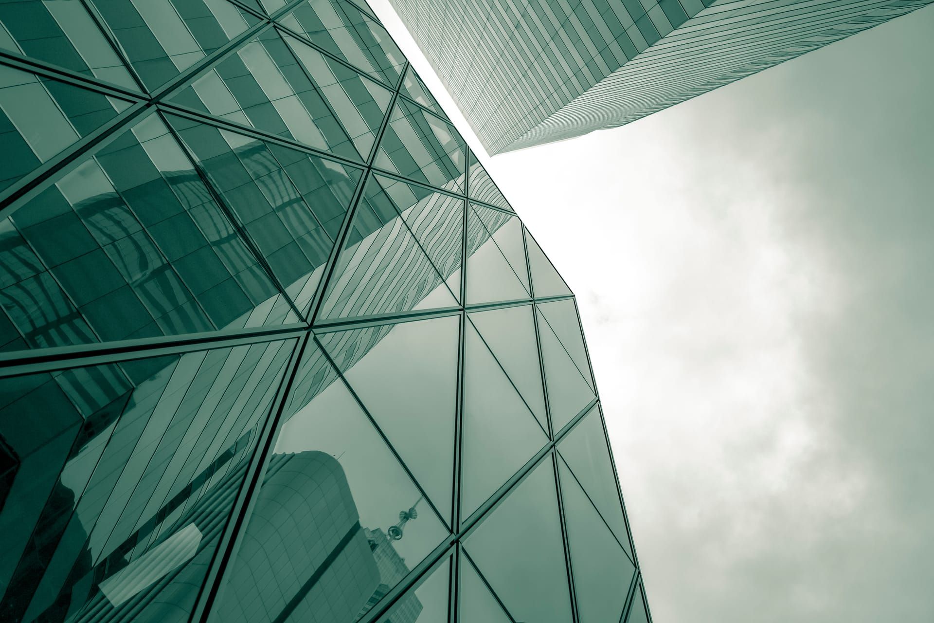Bank headquarters exterior with glass facade