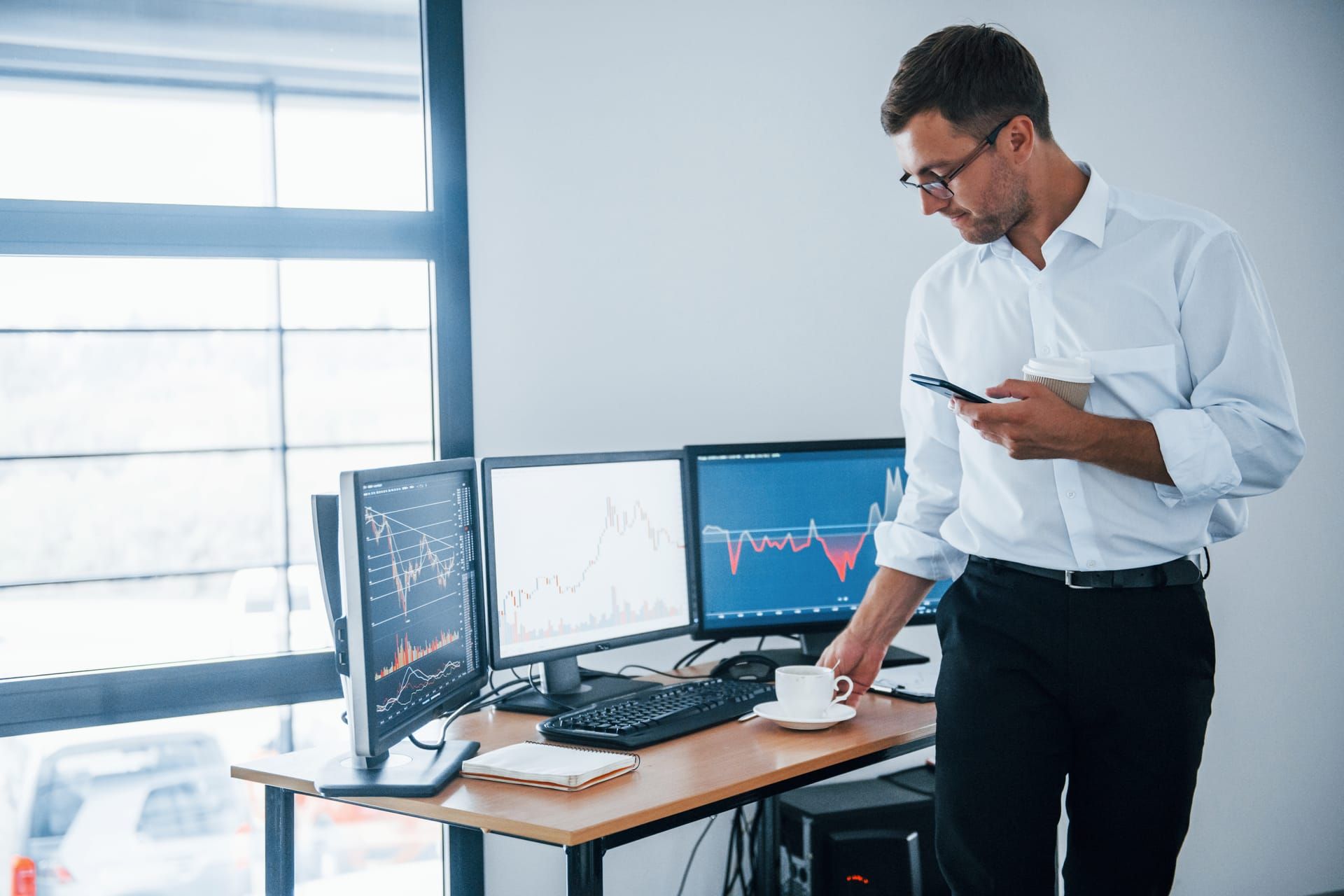 Finance executive reviewing merchant portfolio data